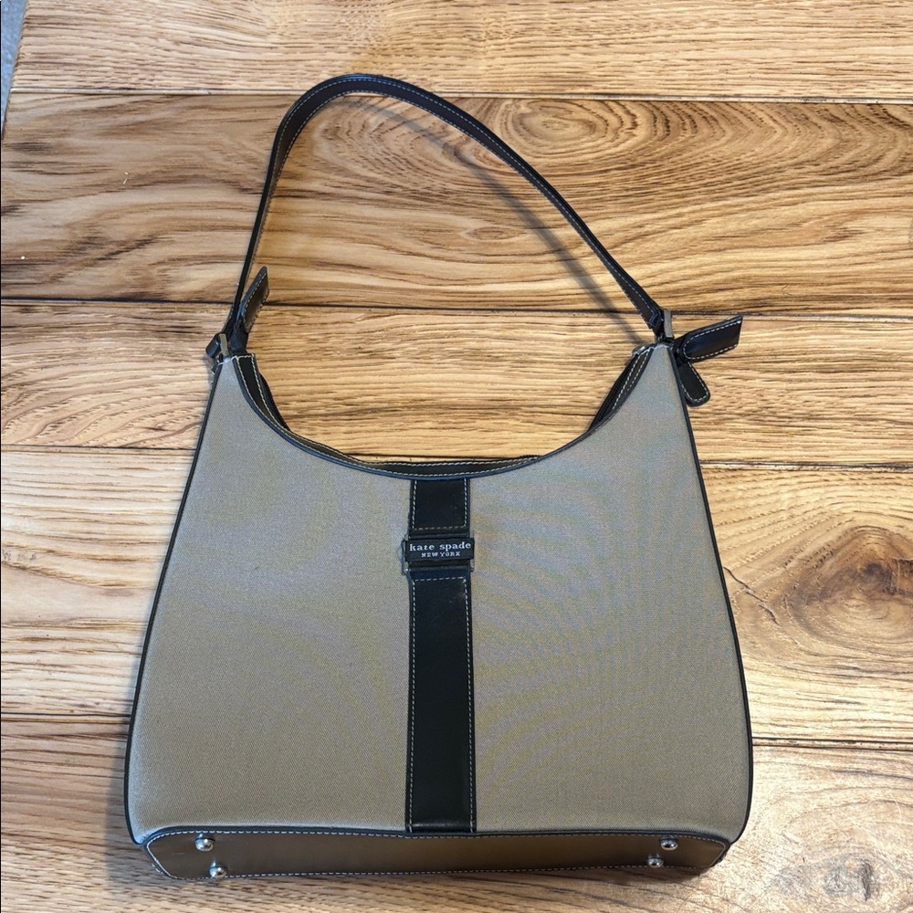 1990’s Vintage Kate Spade Black and Tan Shoulder Bag - Picture 2 of 9
